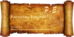 Paczolay Euniké névjegykártya